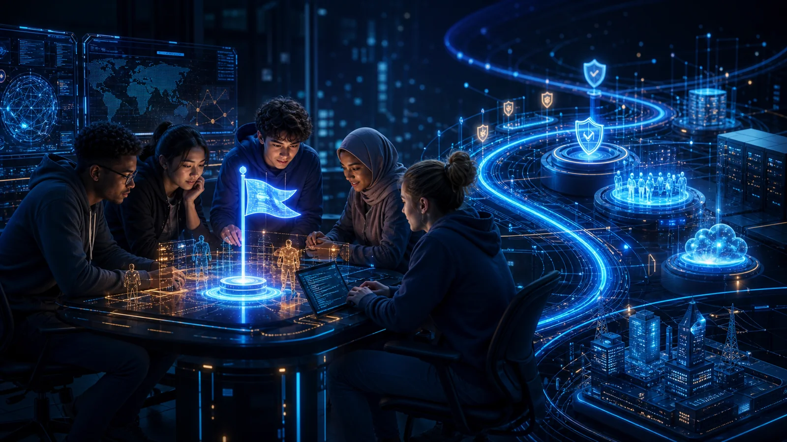 A diverse next-generation cyber team learns from a capture-the-flag challenge while resilient trust systems extend into the wider community.